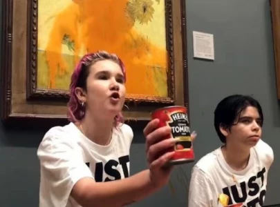 just stop oil activists jailed for throwing soup on van gogh s sunflowers in london