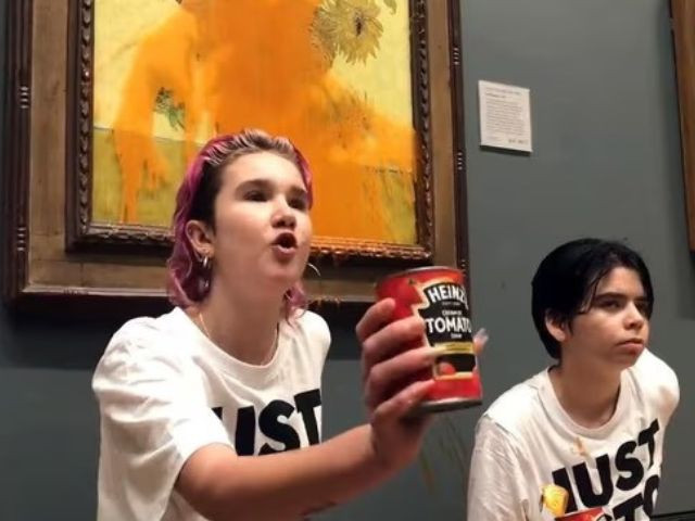 just stop oil activists jailed for throwing soup on van gogh s sunflowers in london just stop oil activists jailed for throwing soup on van gogh s sunflowers in london