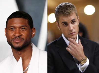 usher and justin bieber have heated exchange at beyonc s oscars after party