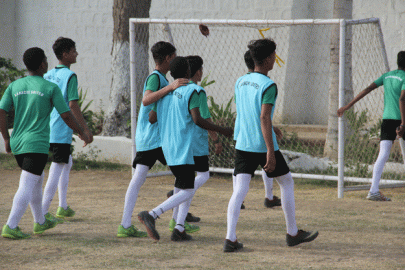 juvenile inmates score goals at football matches at central prison