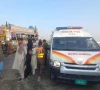 a view of the accident site involving a bus carrying a wedding party near peshawar photo express