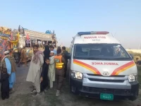 a view of the accident site involving a bus carrying a wedding party near peshawar photo express