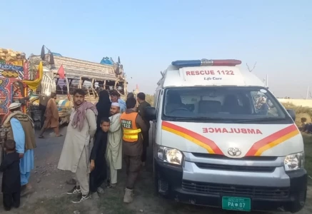 two children killed 13 injured as wedding bus collides with tractor trolley in peshawar