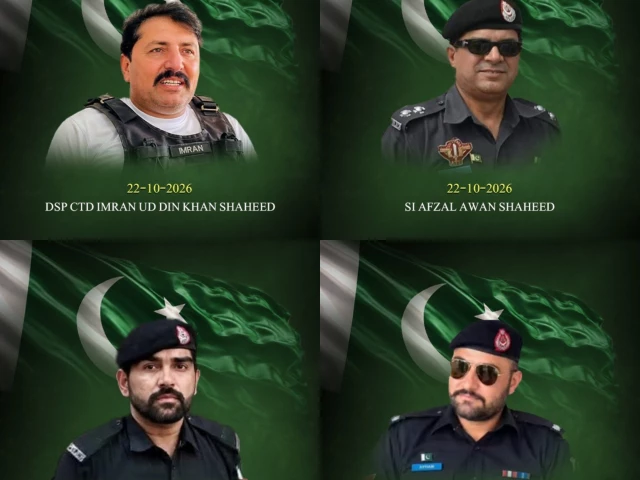 a combination of photographs of ctd dsp imranuddin khan sho afzal awan and police personnel amjad ali and kazim who were martyred during an exchange of fire with armed men in karak on thursday photo k p police a combination of photographs of ctd dsp imranuddin khan sho afzal awan and police personnel amjad ali and kazim who were martyred during an exchange of fire with armed men in karak on thursday photo k p police