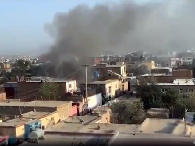 footage on social media indicates a rocket has hit a house in the khawja bughra area near kabul airport screengrab