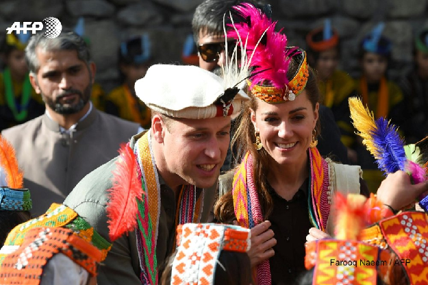 Prince William and his wife Kate meet the ancient, animist Kalash tribe. PHOTO: AFP