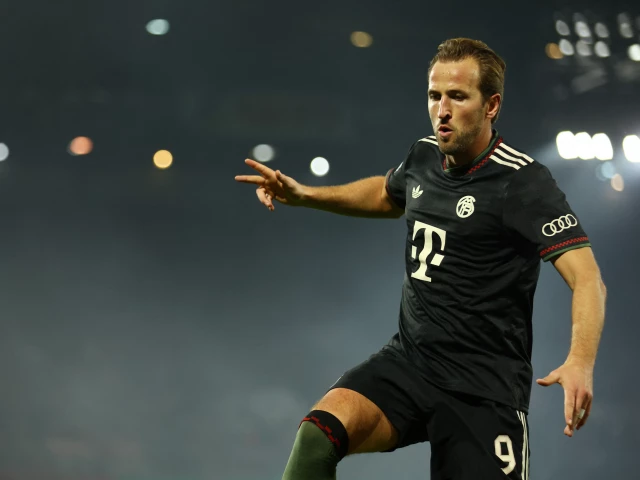 bayern munich striker harry kane celebrates after scoring against cologne in the german cup on wednesday photo afp