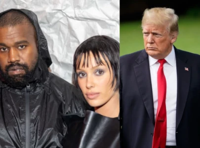 bianca censori and kanye west make surprise appearance at donald trump rally in beverly hills bianca censori and kanye west make surprise appearance at donald trump rally in beverly hills