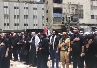 mourners offer zuhrain prayer at karachi s tibet centre on june 26 2026 on the occasion of ashura screengrab