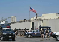 security personnel stand guard outside the us consulate in karachi on march 1 2026 photo afp