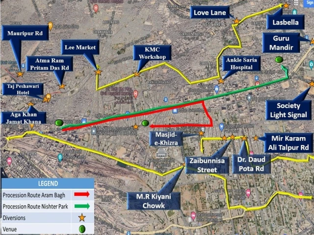 route plan devised for eid milad un nabi pbuh processions by karachi traffic police photo express