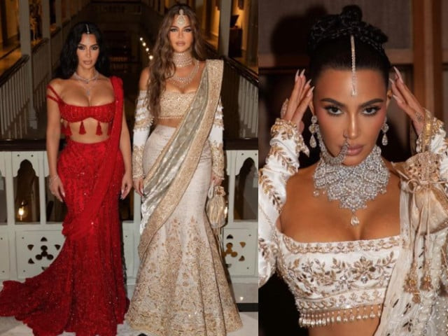 khloe and kim kardashian in over 1 000 carats of diamonds emeralds and pearls at ambani wedding khloe and kim kardashian in over 1 000 carats of diamonds emeralds and pearls at ambani wedding
