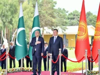 president asif ali zardari l at the rukh ordo cultural complex in cholpon ata kyrgyzstan along with kyrgyzstan s president sadir japarov photo x