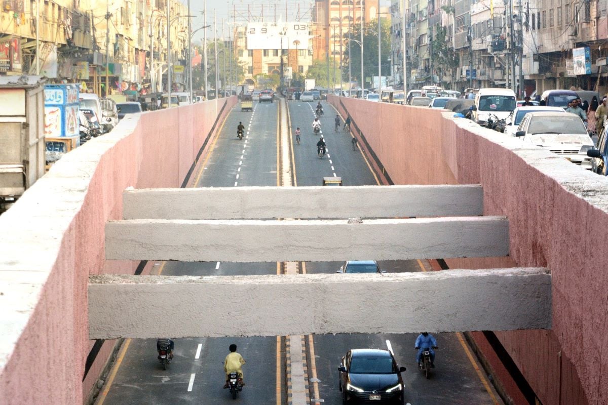 The two-way project began in June 2023 with a planned completion date of June 2025 but was delayed. PHOTO: JALAL QURESHI