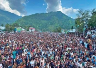 electioneering a large number of people attend a pml n election rally in haveli area of azad kashmir on friday photo express