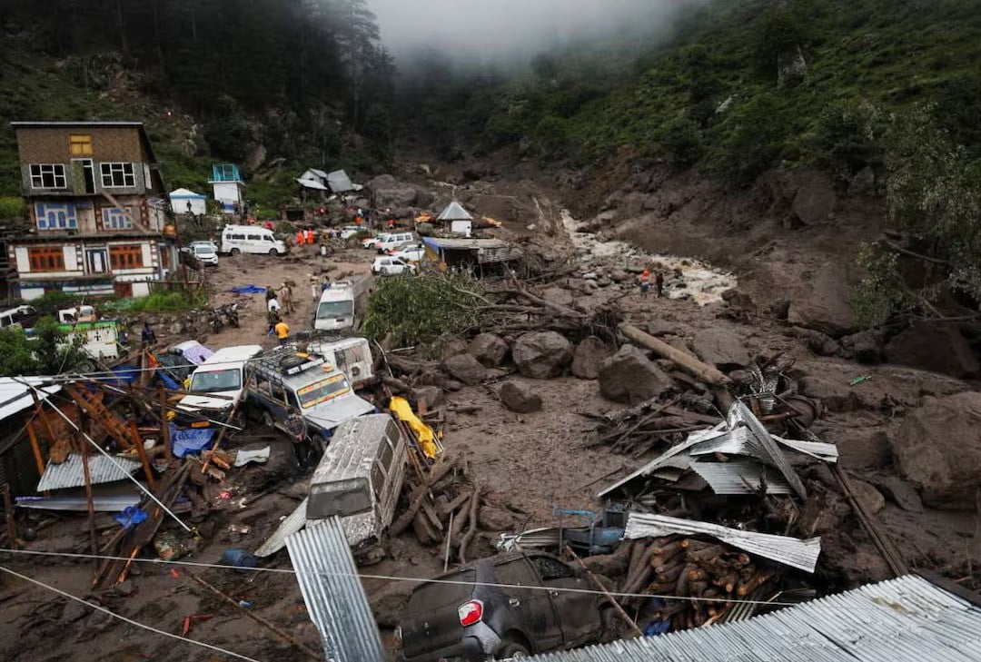 A general view of an area affected by the deadly flood caused by sudden, heavy rain in Chasoti town of Kishtwar district, Indian Illegal Occupied Kashmir, August 15, 2025.PHOTO: REUTERS