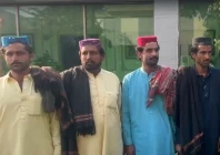 members of the umrani gang who surrendered to police after a large scale operation against criminal elements in the katcha areas of rajanpur screengrab