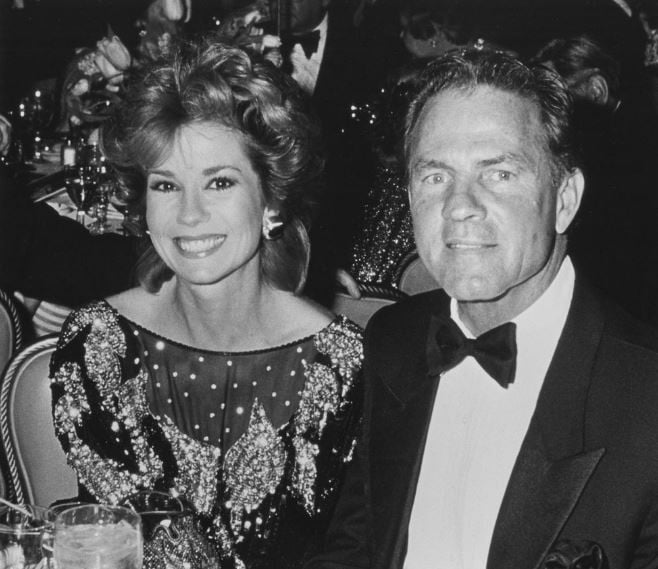 Kathie and Frank were married in 1986 when Kathie was 33 and Frank was 56. (Image: Getty Images)