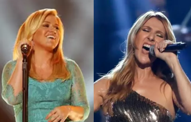 kelly clarkson overwhelmed with emotion after c line dion s performance kelly clarkson overwhelmed with emotion after c line dion s performance