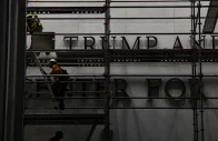 workers renaming the kennedy centre photo file reuters