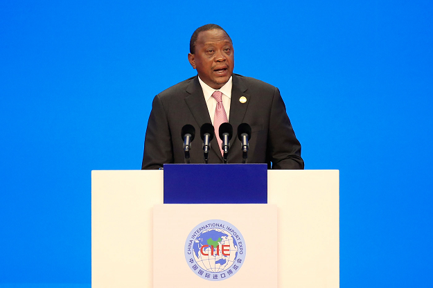 Kenya's President Uhuru Kenyatta speaks at the opening ceremony of the first China International Import Expo (CIIE) in Shanghai on November 5, 2018. PHOTO: AFP