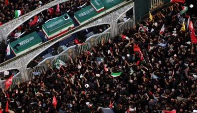 mourners gather around a vehicle transporting the coffin of iran s late supreme leader ayatollah ali khamenei who was killed on february 28 in israeli and us airstrikes and coffins of his family members on the day of his burial in a culmination of a mass funeral in mashhad iran july 9 2026 photo reuters mourners gather around a vehicle transporting the coffin of iran s late supreme leader ayatollah ali khamenei who was killed on february 28 in israeli and us airstrikes and coffins of his family members on the day of his burial in a culmination of a mass funeral in mashhad iran july 9 2026 photo reuters