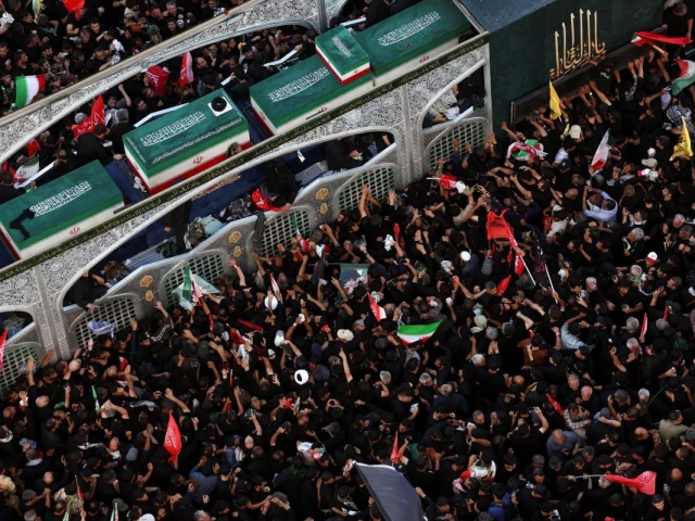 mourners gather around a vehicle transporting the coffin of iran s late supreme leader ayatollah ali khamenei who was killed on february 28 in israeli and us airstrikes and coffins of his family members on the day of his burial in a culmination of a mass funeral in mashhad iran july 9 2026 photo reuters mourners gather around a vehicle transporting the coffin of iran s late supreme leader ayatollah ali khamenei who was killed on february 28 in israeli and us airstrikes and coffins of his family members on the day of his burial in a culmination of a mass funeral in mashhad iran july 9 2026 photo reuters