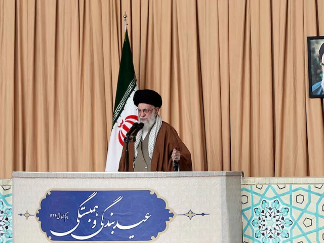 iran s supreme leader ayatollah ali khamenei speaks after eidul fitr prayers to mark the end of the holy month of ramadan in tehran iran march 31 2025 photo reuters iran s supreme leader ayatollah ali khamenei speaks after eidul fitr prayers to mark the end of the holy month of ramadan in tehran iran march 31 2025 photo reuters