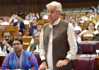 defence minister khawaja asif speaking in the national assembly on friday june 28 2024 photo pid