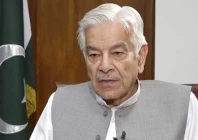 defence minister khawaja asif during an interview with voice of america voa screengrab