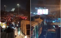 thousands stranded in traffic jam at karachi s numaish chowrangi