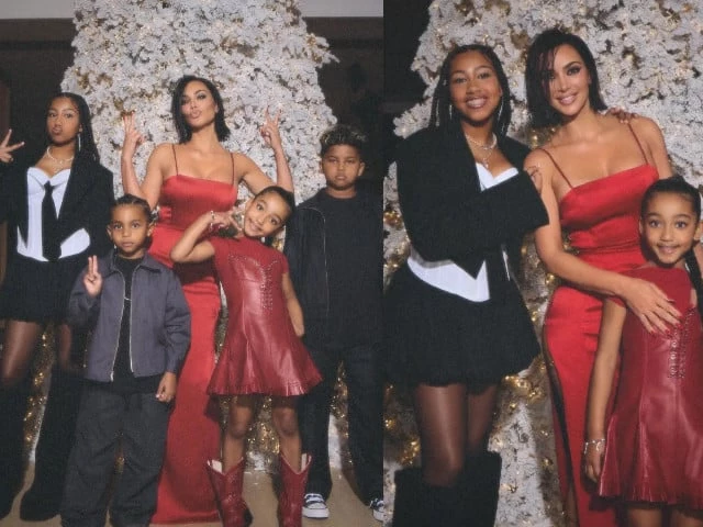kim kardashian and kanye west s children steal the spotlight in festive holiday photos