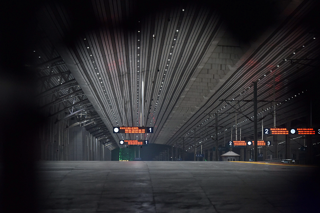 A platform is seen at Dandong Railway Station in the Chinese border city of Dandong, in China's northeast Liaoning province late on February 22, 2019. PHOTO: AFP