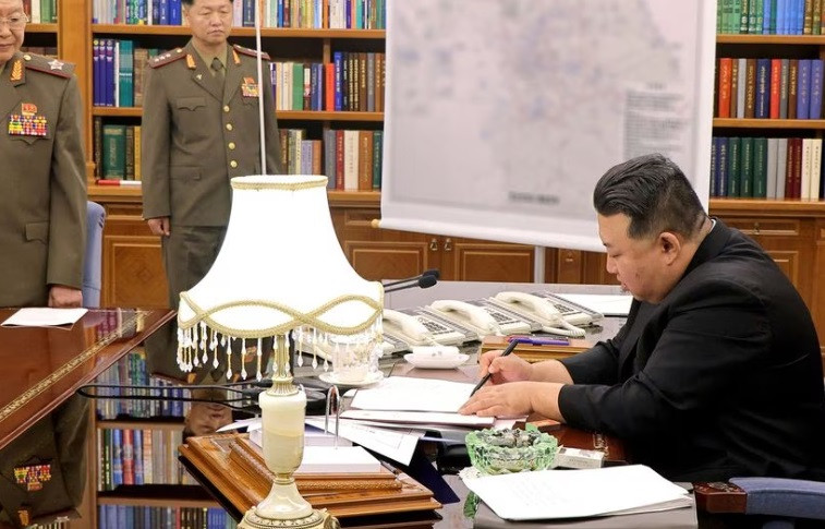 north korean leader kim jong un attends the 7th enlarged meeting of the 8th central military commission of the workers party of korea at the headquarters building of the central committee of the workers party of korea in pyongyang north korea august 9 2023 kcna via reuters