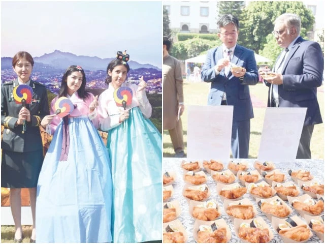 guests and participants in traditional korean attire pose with park jaelark charg d affaires of korea during the k wave festa in islamabad enjoying traditional cuisine and celebrating korea pakistan ties photos express guests and participants in traditional korean attire pose with park jaelark charg d affaires of korea during the k wave festa in islamabad enjoying traditional cuisine and celebrating korea pakistan ties photos express