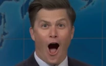 colin jost mocks snl audience after shocked reaction to heated rivalry joke