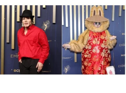 michael jackson lookalike and labubu inspired outfit steal spotlight at 2025 emmys red carpet