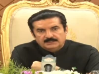 k p governor faisal karim kundi speaking at a press conference on september 25 2026 in peshawar photo screengrab