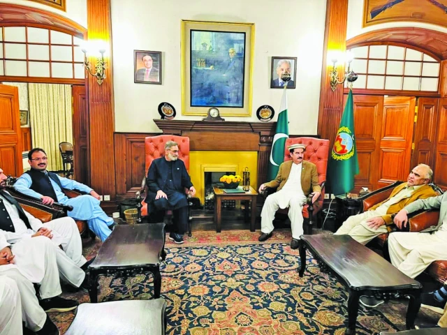 a pti delegation calls on k p governor faisal karim kundi to extend an invitation for the peace jirga photo express
