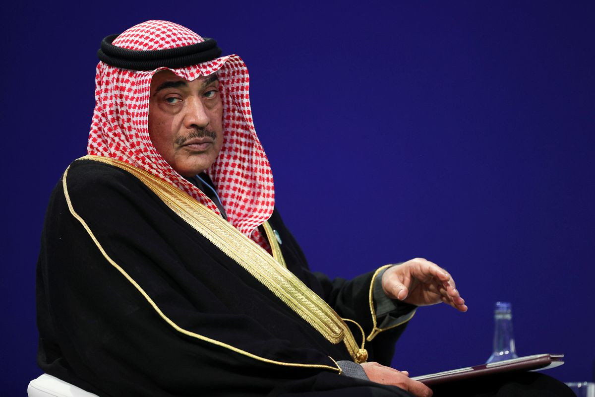 kuwait s prime minister sheikh sabah al khalid al sabah waits before speaking during the un climate change conference cop26 in glasgow scotland britain november 2 2021 reuters hannah mckay pool file photo