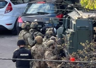 special forces police unit at the site of a shooting incident in kyiv ukraine april 18 2026 picture taken with a mobile phone photo reuters