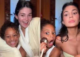 kylie jenner shares daughter stormi s first kylie cosmetics commercial at ulta with playful video