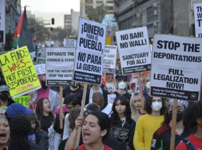 thousands rally in la against trump s immigration policies during grammy weekend thousands rally in la against trump s immigration policies during grammy weekend