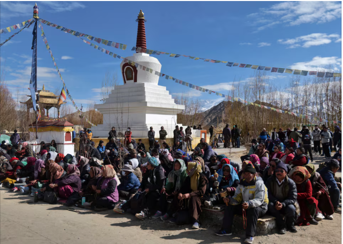 demonstrators attend a sit in protest demanding constitutional safeguards and statehood in the himalayan region of ladakh march 21 2024 reuters stringer