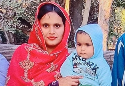 a file photo of deceased mother sadia with her 10 month old daughter rida fatima photo express