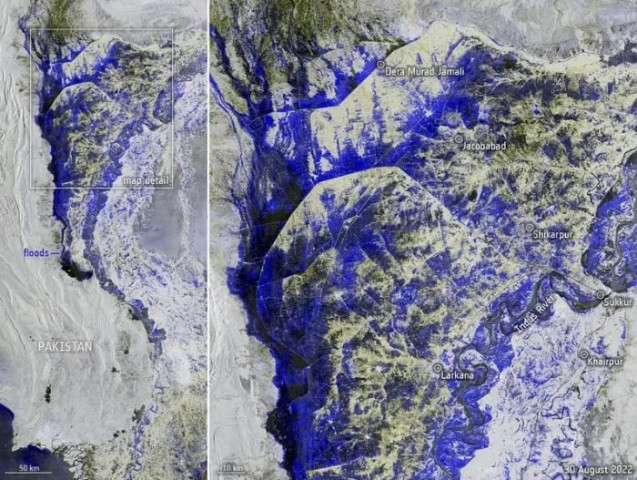 satellite images show vast lake created by overflowing indus river satellite images show vast lake created by overflowing indus river
