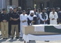 funeral prayer of martyred constable irfanullah offered at the police lines in lakki marwat photo kp police