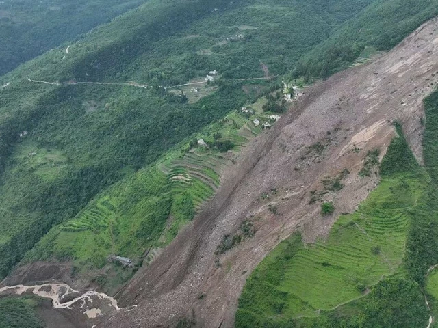 damage from a landslide is seen in dafang county in china s southwest guizhou province on may 22 2025 photo afp damage from a landslide is seen in dafang county in china s southwest guizhou province on may 22 2025 photo afp
