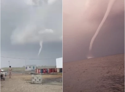 rare landspout seen in gwadar ahead of nationwide rain spell