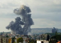 smoke rises from the site of israeli airstrikes that targeted the southern lebanese village of habbouch on may 1 2026 photo afp